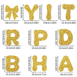 Happy Birthday Banner <b>Glitter</b> Gold Paper Decorations For Birthday Party Elegant Rectangle Sign Durable - Product Image 2