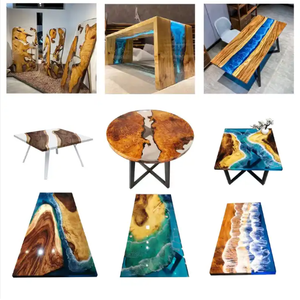 طاولة غرفة طعام فاخرة من خشب الجوز الطبيعي المستدام مع راتنج الإيبوكسي تصميم نهر فني لأثاث الفندق المنزلي - Product Image 6