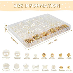 Abs Pearl Diy Jewelry <b>Kit</b> 1168pcs Round Beads Bracelet Necklace Making Accessories Yiwu Origin Spring 2025 - Product Image 5