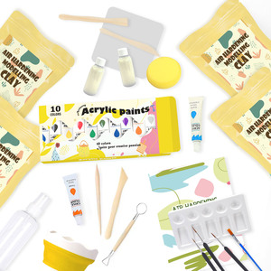 Bview Art Safe Crafts Céramique Argile Outils Kit Sculpture Poterie Outils Set <span class=keywords><strong>Peinture</strong></span> Acrylique <span class=keywords><strong>Palette</strong></span> Brosse Seaux pour Artiste Enfants - Product Image 2