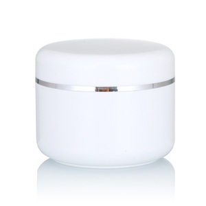 Make Up Face Cream Lip Balm Lotion Storage Containers White Silver Edge Empty Refillable Cosmetic Plastic Jars