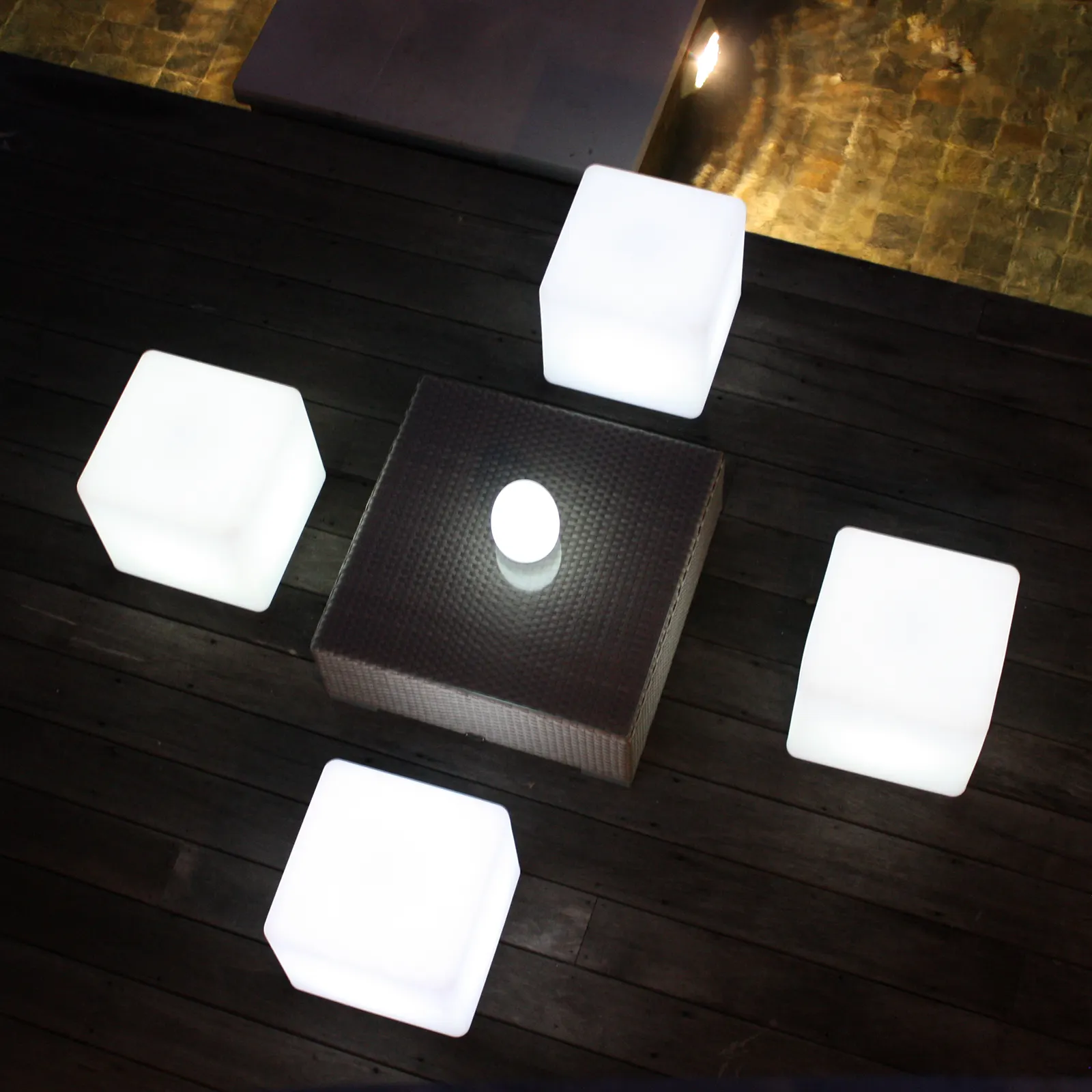40cm LED decoration modern outdoor led glow cube stool seat