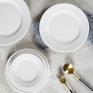 Assiettes à salade et à dessert en céramique blanche, en gros, directement de l'usine, pas cher, 5-8 pouces, faible MOQ, approuvé par la FDA, en stock pour restaurants et hôtels - Product Image 4