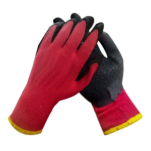 Venta wholesale anti slip coating Nylon knitted Red Palm wrinkled's latex coated Safety and prote - Product Image 3