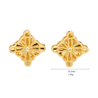 PVD 18K Vergoldete 925 Sterling Silber Ohrstecker Vintage Braut Hochzeit Blumendesign Koreanische Ohrstecker Luxus-Ohrringe