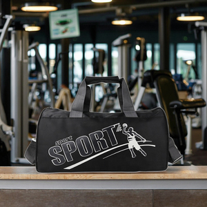 Bolsa de lona de gimnasio de gran capacidad personalizada al por mayor, bolsa de hombro portátil resistente al agua con cremallera para viajes, deportes, almacenamiento de comestibles - Product Image 1