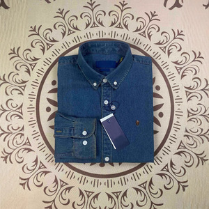 Chaqueta Vaquera Bordada de Algodón Puro con Pequeño Pony, Camisa de Manga Larga para Hombre, Estilo Unisex para Parejas, Primavera y Otoño - Product Image 1