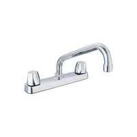 Robinet de cuisine moderne ABS de 8 pouces avec design à 2 poignées, montage sur plan, finition chromée, cartouche en céramique