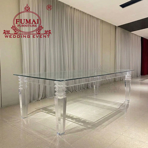 Modern Hotel <b>Party</b> Wedding Furniture Rectangle Clear Acrylic Dining <b>Table</b> - Product Image 5