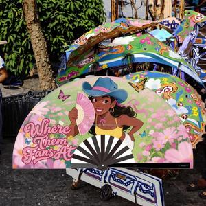 Éventails en bambou et plastique écologiques personnalisés, styles classiques traditionnels, sculptés avec des anges, pour la promotion publicitaire, artisanat en bambou - Product Image 6