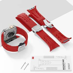 Nouveau bracelet de montre en caoutchouc de Silicone Bracelet à boucle IWatch 10/9/<span class=keywords><strong>8</strong></span> Ultra Sport réglable luxe souple 42mm pour bracelet de montre <span class=keywords><strong>Apple</strong></span> - Product Image 3