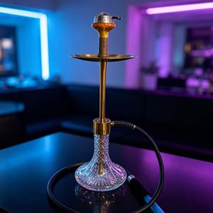 Ensemble Chicha Moderne en Verre avec Tuyau et Bol en Acier Inoxydable et Alliage d'Aluminium, Kit de Fumeur avec Boîte Cadeau pour Bar - Product Image 5