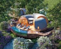 Villa préfabriquée moderne en aluminium, résistante au feu et à la corrosion, durée de vie de 50 à 70 ans, installation rapide, utilisation hôtelière et vacances