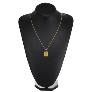 Collier pendentif en acier inoxydable avec lettre or du <span class=keywords><strong>rappeur</strong></span> hip hop - Product Image 6