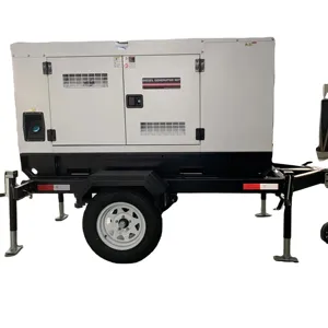 Business Or Industry Using Water Cooling Silent Mobile Trailer 100KW 125KVA Diesel Generator Set With Wheels