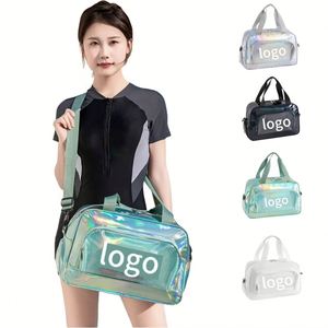 Sac à bandoulière imperméable pour femme, coloré au laser, avec séparation sec/humide, idéal pour les voyages, la natation, le fitness, la plage - Product Image 1
