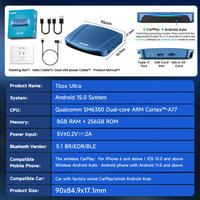 Tbox Ultra Wireless Carplay Smart 8GB 256GB Android 15 Car Ai Box Carplay Ai Box Adaptateur SM6350 Car Play Tv Box pour YouTube