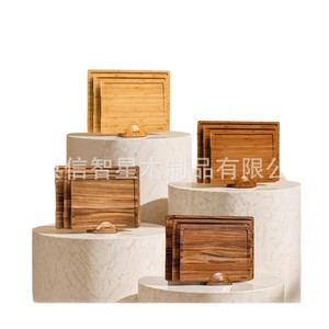 Juego de Tablas de Cortar de Bambú Rectangulares de 33.02x25.4cm, Doble Cara, Reversibles, para Uso Doméstico en la Cocina - Product Image 1