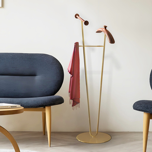 Estante Fabricante de muebles para el hogar Diseño de almacenamiento doméstico Traje de madera y <span class=keywords><strong>metal</strong></span> Soporte de <span class=keywords><strong>valet</strong></span> - Product Image 4