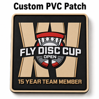 Patch personnalisé en PVC 3D pour le disc golf, badge en caoutchouc rectangulaire avec logo pour sacs, chapeaux et vêtements, idéal pour les clubs et les membres d'équipe
