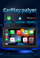 2 Din 7 Zoll kabel gebundenes CarPlay Android Auto HD RDS FM AM Touchscreen Auto Multimedia Player Stereo Spiegel Link Film wiedergabe
