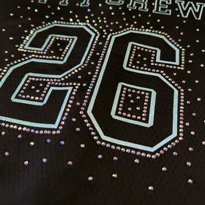 Bling <span class=keywords><strong>Custom</strong></span> Letter Strass Transfer Sheets Trim Fringe Patch Crystal Hotfix Strijk-op DIY T-Shirt Platte Steentjes - Product Image 2