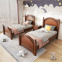 Lit en bois massif de style américain, lit double vintage avec tiroirs, lit queen-size, meubles de chambre à coucher pour appartements et hôtels