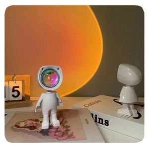 NOUVEAU Custom CuteMini Atmosphere Rainbow Night Projector Home Decoration Light Rechargeable <span class=keywords><strong>Robot</strong></span> Kids Sunset Lamp - Product Image 5