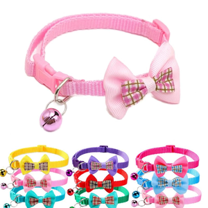 Collier pour chat en gros – Colliers réglables en nylon à dégagement rapide avec nœud papillon mignon et clochette – Collier de sécurité pour chat - Product Image 1
