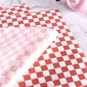 Papel de Envolver Alimentos con Diseño de Cuadrícula, Resistente al Aceite, Personalizado con Impresión, para Hamburguesas y Sándwiches, Reciclable, en Oferta - Product Image 2