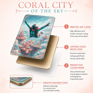 La Ciudad Coral del Cielo: Set de Colección de Tarjetas Metálicas Grabadas Premium para Coleccionistas Profesionales y Regalos de Lujo - Product Image 1