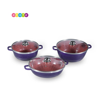 Vente chaude moderne granit 6 pièces batterie de cuisine casseroles antiadhésives pour la cuisine à domicile conception d'articles de cuisine classiques