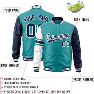 แจ็คเก็ตวาร์ซิตี้แบบสั่งทำพิเศษ ซิปเต็มตัว ปักชื่อได้  เสื้อกันลมแบบ Letterman สำหรับผู้ใหญ่ทุกเพศ สไตล์ Preppy สำหรับฤดูใบไม้ร่วง ผ้า PU กันลม บุใย - Product Image 3