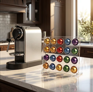 24-Slot Flat Acrylic <strong>Coffee</strong> <strong>Pod</strong> Holder Large-Capacity Plastic <strong>Coffee</strong> Capsule Storage BPA-Free and Shatter-Proof - Product Image 3