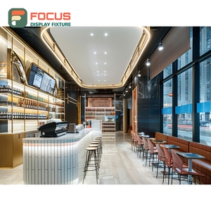 Vitrine à café haute capacité avec finition en bois stratifié, pour produits de marque - Product Image 2