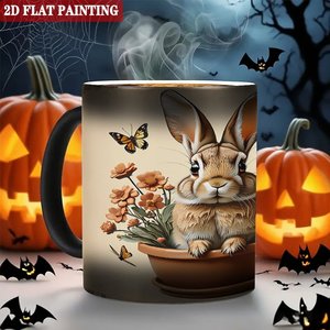 Mug à café en céramique noire givrée de 11 oz, à poignée épaisse et solide, antidérapant, changeant de couleur à la chaleur - Product Image 6