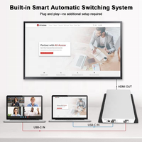 Station d'accueil pour conférence prenant en charge le contrôle inversé par écran tactile, commutateur KVM pour deux appareils, pour conférences d'entreprise BYOD