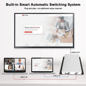 USB-C <span class=keywords><strong>KVM</strong></span>-переключатель 4K UHD, док-станция для конференций, зарядка PD65W 65W, USB 3.0 5 Гбит/с, универсальная док-станция для переговорных комнат и BYOD - Product Image 4