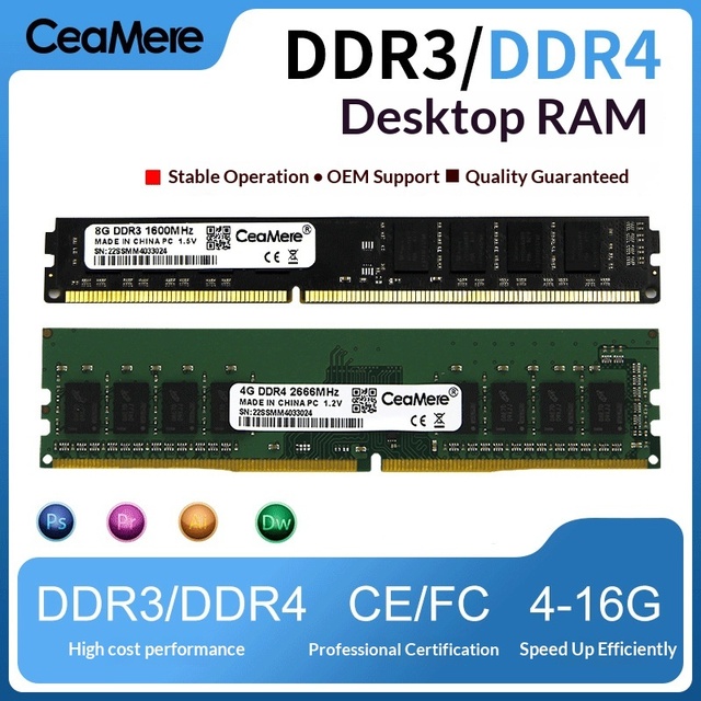 DDR3/DDR4 Desktop Memory Module 8GB/16GB/4GB 2666MHz/3200MHz in Stock