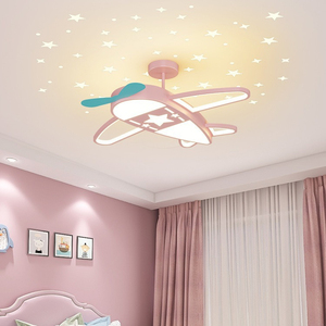 Rosa Flugzeug LED-Deckenleuchte 59cm 40W Fernbedienung Dimmbar Schlafzimmerlampe Augenschutz Beleuchtung für Mädchenzimmer - Product Image 1