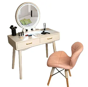 Small Size Make Up Table Corner Home Furniture Dressing Table with Light