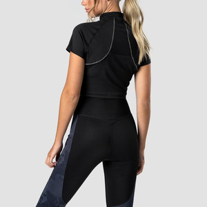 Camisetas Cortas para Mujer del Mejor Fabricante OEM, Transpirables, de Colores Sólidos, Tops Cortos Personalizados, Tops Cortos Lisos para Mujer - Product Image 2