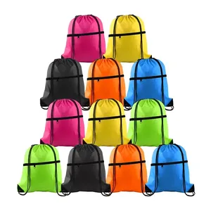 Wholesale Eco-friendly Polyester Nylon Drawstring Gym Sports Bag Waterproof String Promotional