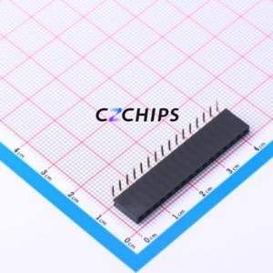 PM254-1-16-W-8.5 Pin Socket Bent Lead Through Hole,P=2.54mm Connector 1x16P 2.54mm Square Hole Right Angle Insert - Product Image 1