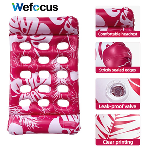 Lettino galleggiante gonfiabile monoposto per divertimento acquatico estivo e piattaforma galleggiante gonfiabile in PVC ispessito con fori - Product Image 2