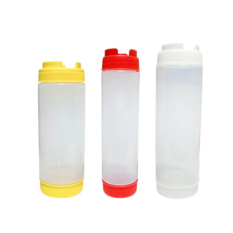 Ev ve mutfak aracı gıda sınıfı çeşniler ketçap dağıtıcı kullanımlık plastik Fifo sos sıkılabilir şişe