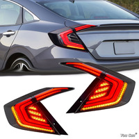 Feux arrière multifonctions à LED pour Honda Civic 10ème génération FC1 2016-2021, avec avertissement de freinage et de marche arrière.