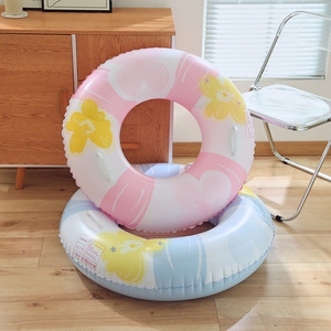Adult <b>Inflatable</b> Swim Ring 90cm Flower Pattern With Handles Pool <b>Float</b> For Water Park - Product Image 5