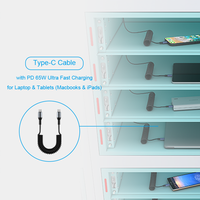 Casier de recharge intelligent en métal pour les écoles, recharge rapide USB-C avec affichage LED