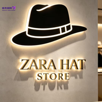 Enseigne 3D personnalisée en lettres encastrées en acier inoxydable épais avec halo en acrylique rétroéclairé par LED et transformateur, pour centres commerciaux, magasins, bureaux, immeubles et commerces